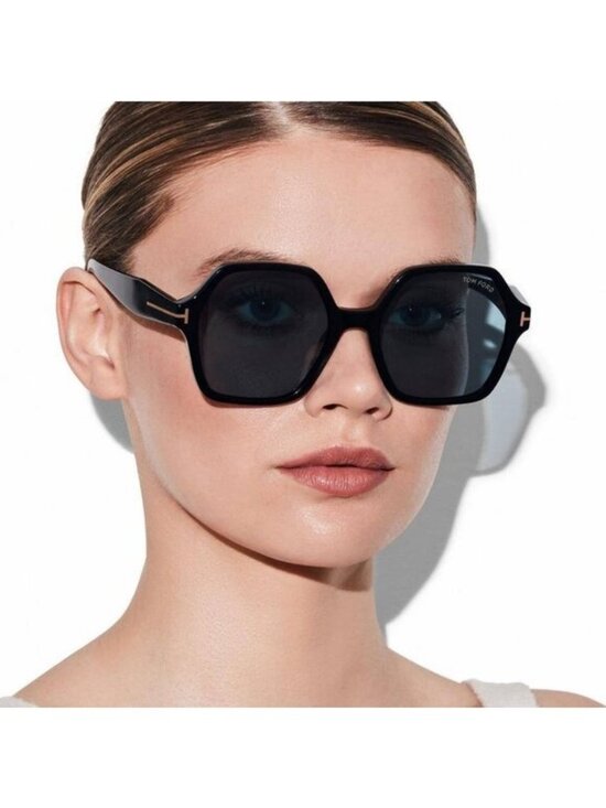 Tom Ford Romy FT1032 01A Geometric Sunglasses - Black/Smoke Blue main image 6